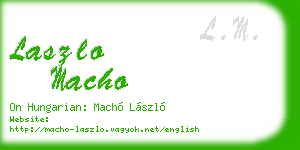 laszlo macho business card